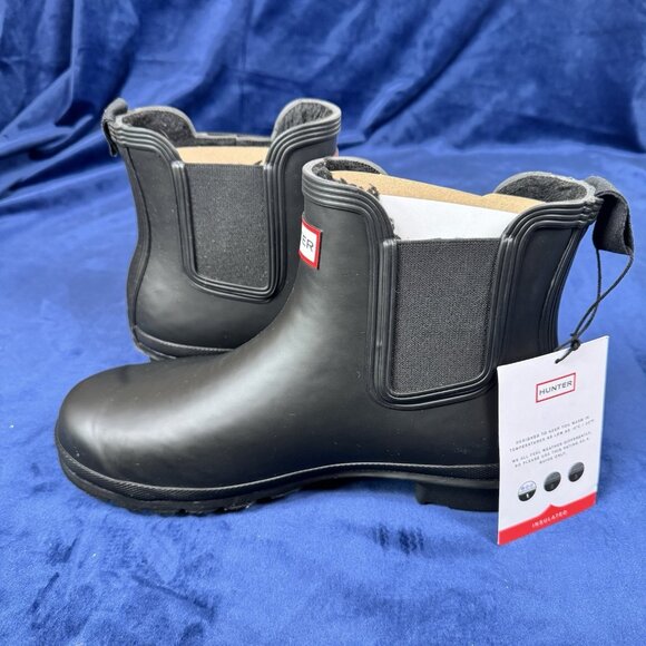 HUNTER Women's Original Chelsea Insulated Rain Boot, Black, 8 0509 - Picture 3 of 6